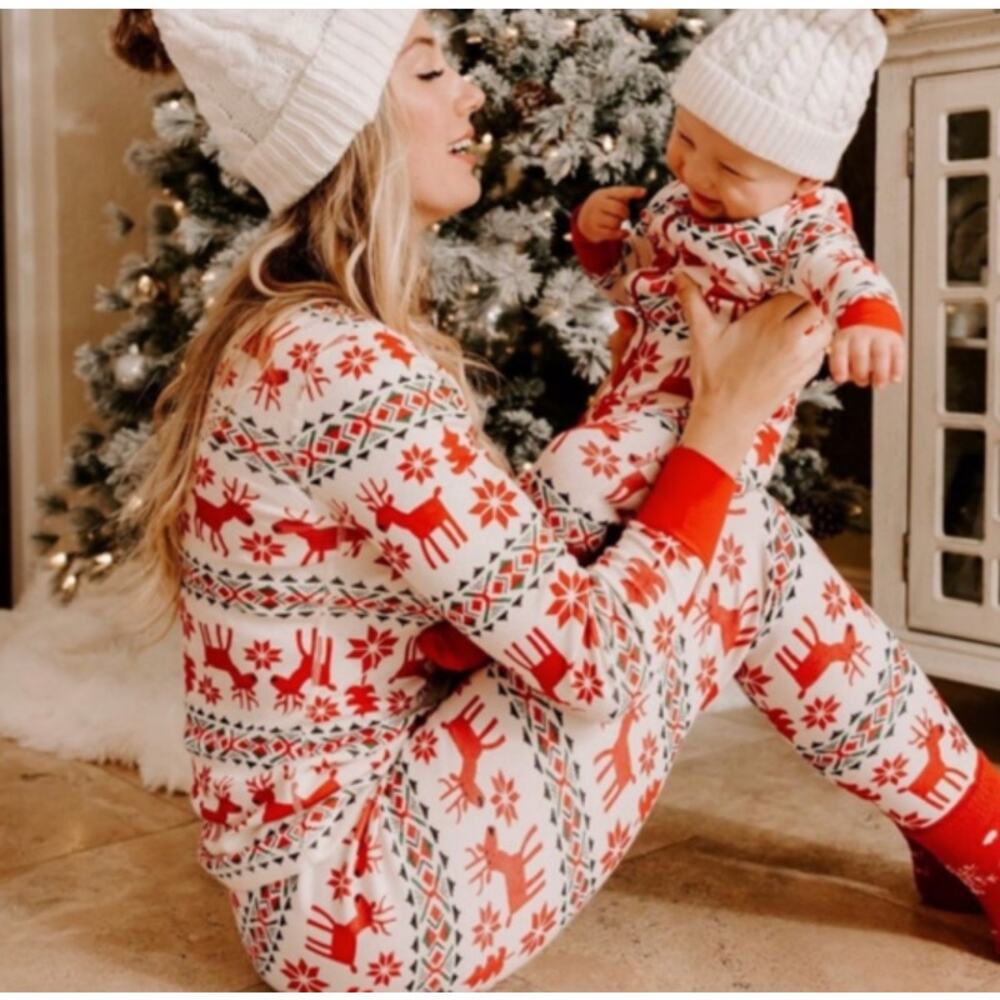 Hanna Andersson Organic Cotton Pajamas Set Reindeer Dear Deer Winter Holiday XL